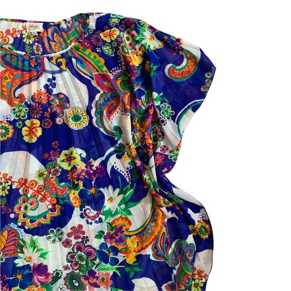 Beige by ECI Multi-Print Art To Wear Swim Cover / Tunic - Picture 4 of 10